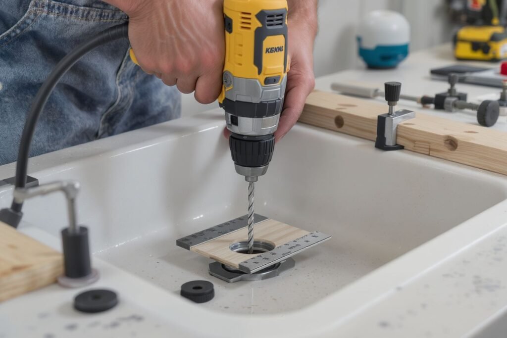 Percer un évier en résine