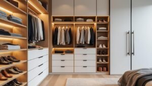 découvrez nos conseils pour bien éclairer votre dressing, alliant praticité et esthétique pour un espace organisé et lumineux.