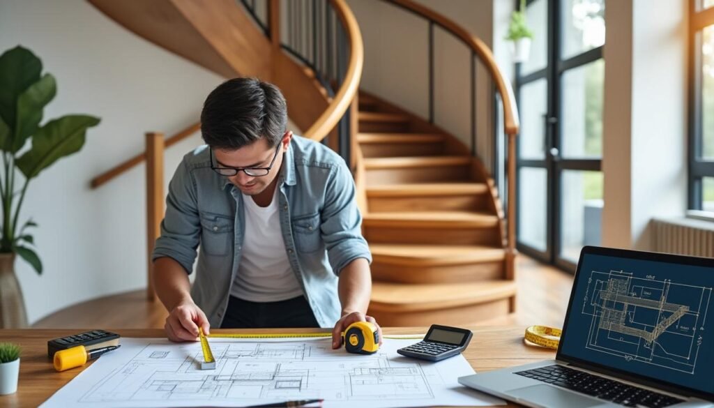 apprenez à calculer facilement les dimensions d'un escalier quart tournant grâce à notre guide simple et pratique, idéal pour vos projets de rénovation ou construction.