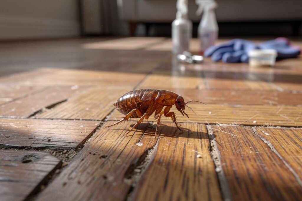 Puce dans le parquet