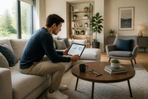 Jeune adulte planifiant ses finances