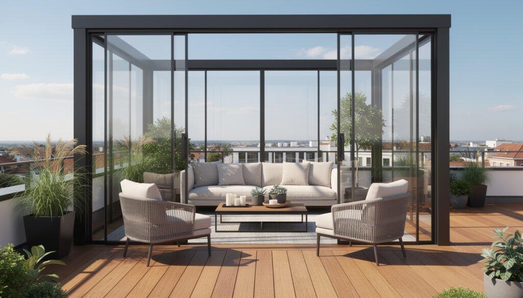 découvrez comment aménager une véranda sur votre terrasse pour maximiser l'espace et créer un coin de détente lumineux et convivial toute l'année.