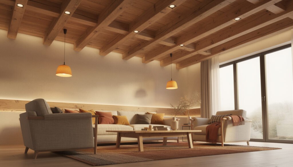 découvrez nos astuces d'éclairage pour plafond à poutres apparentes et créez une ambiance chaleureuse et conviviale dans votre intérieur.