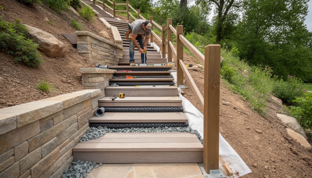 Comment aménager un escalier de jardin sur une pente raide