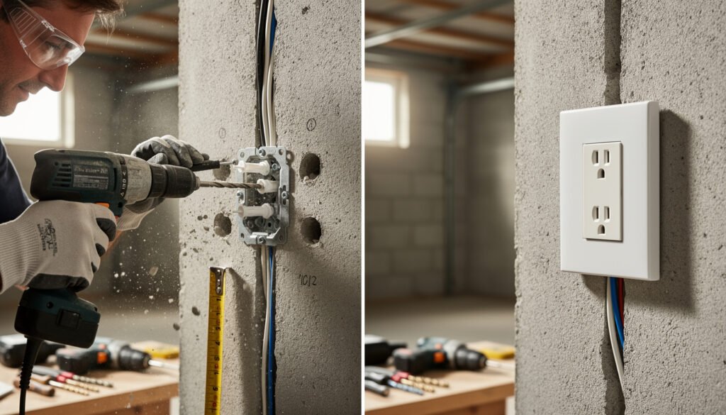 Comment poser une prise électrique sur un mur en béton facilement