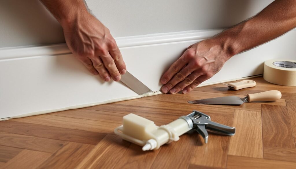 Comment combler efficacement espace entre plinthe et parquet