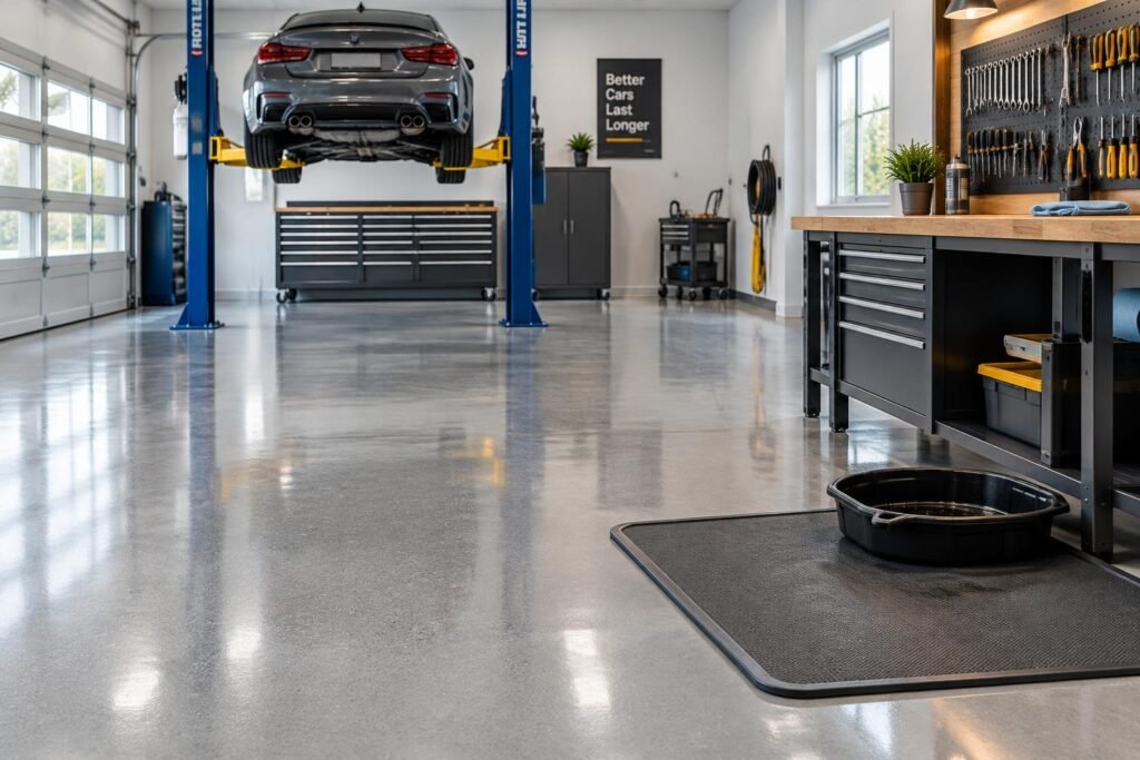 Protéger le sol de garage et atelier auto : solutions